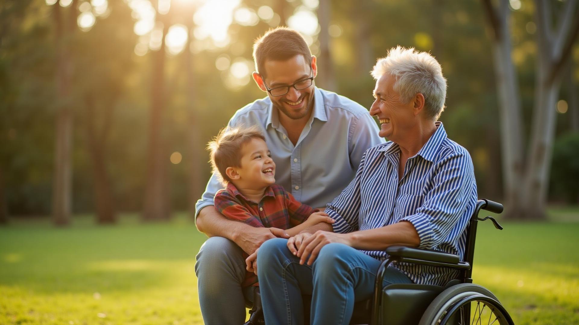 Australian family talking with their NDIS plan manager at home